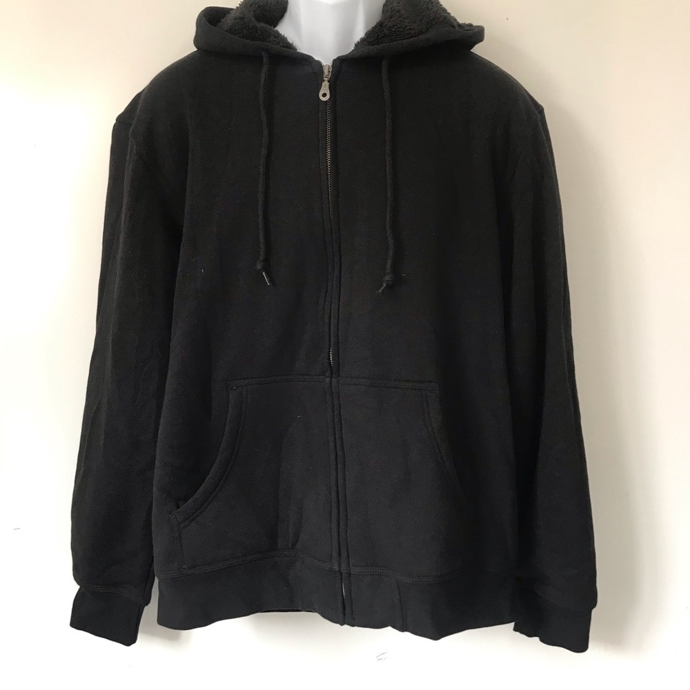 BC Clothing Men's Black Quilted Plush Lined Hoodie - Picture 4 of 16